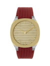 GUCCI WOMEN'S GUCCI 25H GOLDTONE STAINLESS STEEL & LEATHER STRAP WATCH/34MM