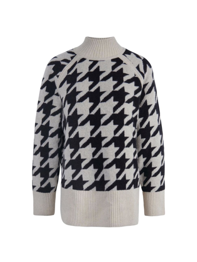 Barbour Tarana Houndstooth Check Wool Blend Tunic Sweater In Multi