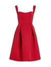 Amsale Women's Bodice Pleated A-line Dress In Cardinal