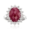 Ross-simons Ruby And White Topaz Ring In Sterling Silver In White