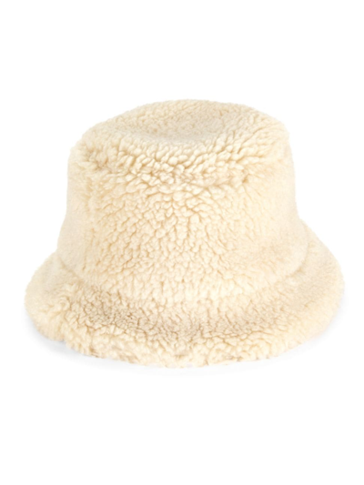 Apparis Gilly Cannaba Faux Shearling Bucket Hat In Oat