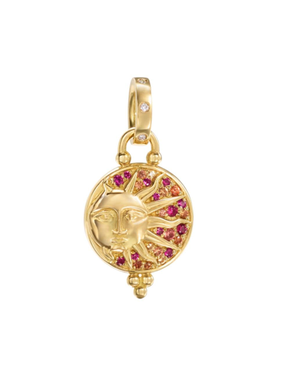 Temple St Clair Women's Celestial Solar Eclipse 18k Yellow Gold & Multi-gemstone Sun Pendant In Pink/gold