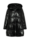 Gorski Women's Quilted Parka With Shearling Lamb Trim In Black