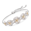 Ross-simons Sterling Silver And 14kt Yellow Gold Sand Dollar Bolo Bracelet In Silver