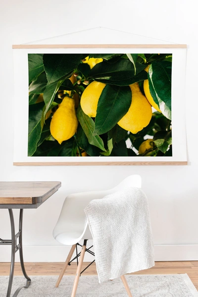 Deny Designs Bethany Young Photography Amalfi Coast Lemons Art Print With Oak Hanger