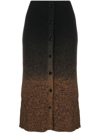 Proenza Schouler White Label Gradient Marl Knit Skirt Brown Melange / Black In Brown