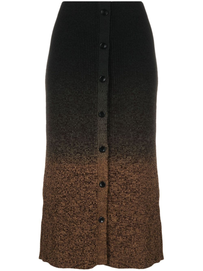 Proenza Schouler White Label Gradient Marl Knit Skirt Brown Melange / Black In Brown Melange Black