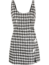 SELF-PORTRAIT CHECK-PATTERN BOUCLÉ MINIDRESS