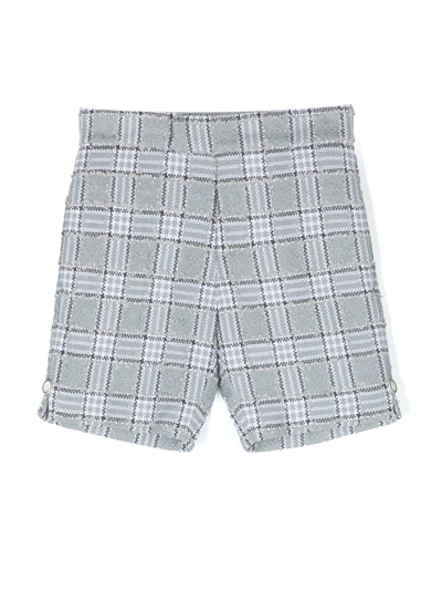 Thom Browne Kids' Tweed-print Shorts In Grey