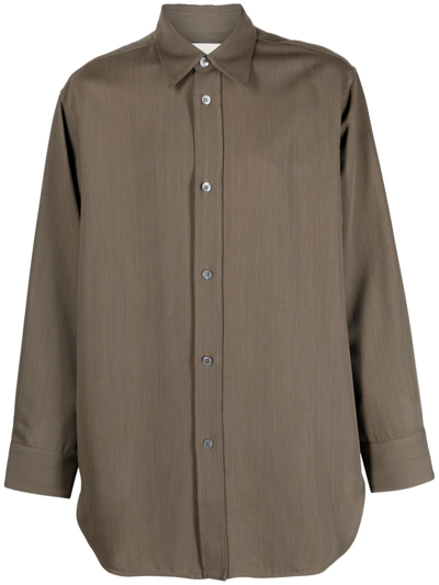 Studio Nicholson Akako Twill-weave Shirt In Green