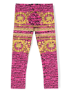 VERSACE PINK BAROCCO PRINT COTTON TROUSERS