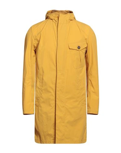 Herno Man Overcoat Ocher Size 40 Polyamide In Yellow