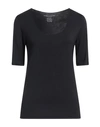 Majestic Filatures Woman T-shirt Black Size 3 Viscose, Elastane