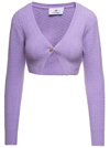 Chiara Ferragni Cropped-cardigan Mit V-ausschnitt In Violet