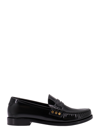 Saint Laurent Black Leather Loafer In Black