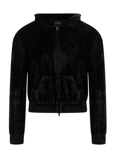 Balenciaga Bb Paris Strass Hoodie In Black
