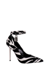 Tom Ford Padlock Zebra-print Velvet Pumps In Black