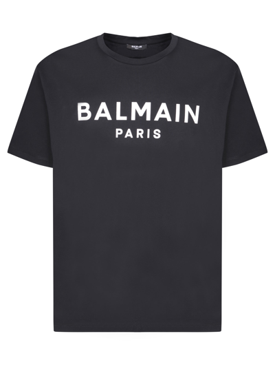Balmain Front Iconic Logo T-shirt In Black