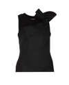 Alexander Mcqueen Asymmetric Sleeveless Top In Black