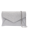 Stuart Weitzman The Loveletter Mini Metallic Clutch Bag In Silver