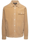 Palm Angels Corduroy Chest Pocket Overshirt In Beige
