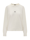 Givenchy Basic Logo Wool Sweatshirt In White/black