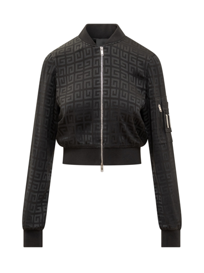 Givenchy Bomber Cropped En Jacquard 4g In Black
