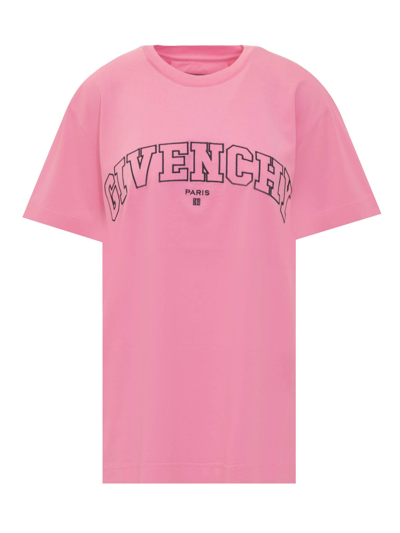 Givenchy T-shirt With Logo In Old Pink