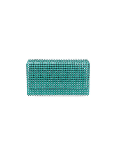 Amina Muaddi Superamini Paloma Clutch In Light Blue