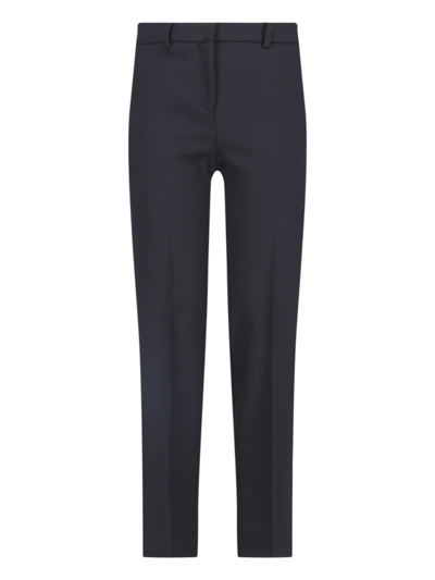 Incotex Straight-leg And Mid-rise Wool Tailored Trousers Clothing In Black