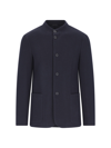 Giorgio Armani Guru Wool Single-breasted Jacket In Blue