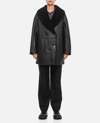 Loulou Studio Leather Coat With Genuine Shearling Lining In Black