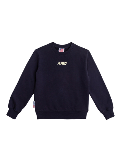 Autry Kids' Crew Neck Sweatshirt In Blue