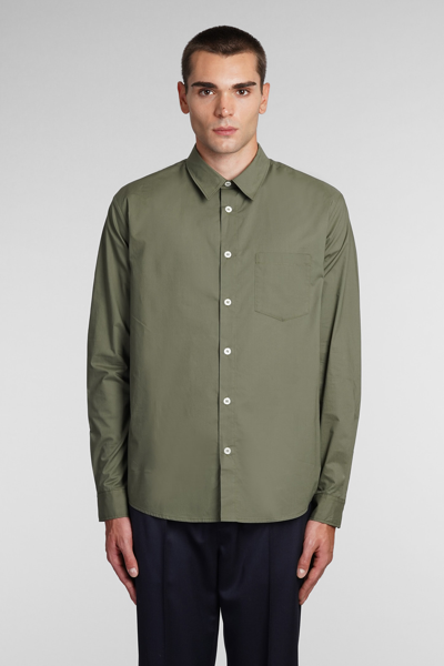 Apc Clement Cotton Shirt In Green