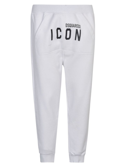 Dsquared2 Logo Printed Straight Leg Pants In White