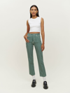 Reformation Cynthia Striped High Rise Straight Jeans In Sycamore Stripe
