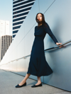 Reformation Lysander Dress In Midnight