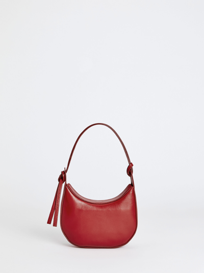 Reformation Mini Rosetta Shoulder Bag In Lipstick Leather