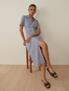 Reformation Marianne Linen Dress In Challah Check | ModeSens