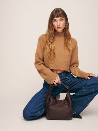 Reformation Small Vittoria Tote In Tobacco Leather