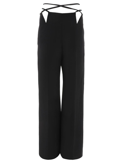 Dion Lee Womens Black V-wire Straight-leg Mid-rise Woven Trousers