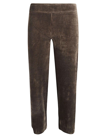 Avenue Montaigne Corduroy Cropped Trousers In Green