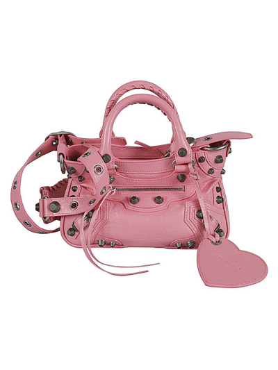 Balenciaga Le Cagole Small Leather Shoulder Bag In Pink