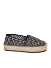 Balmain Monogram-jacquard Platform Espadrilles In Black