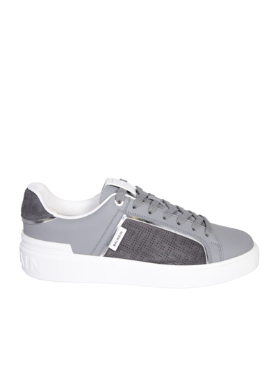 Balmain B-court Sneakers In Gris Argent