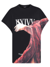 Balmain Boxy Fit Statue Printed Jersey T-shirt In Black