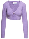 Chiara Ferragni Cropped-cardigan Mit V-ausschnitt In Violet