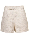 SELF-PORTRAIT CREAM BOUCLE SHORTS