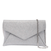 Stuart Weitzman The Loveletter Mini Metallic Clutch Bag In Silver
