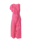 Ulla Johnson Lali Ruched Wild Hibiscus Maxi Dress In Pink